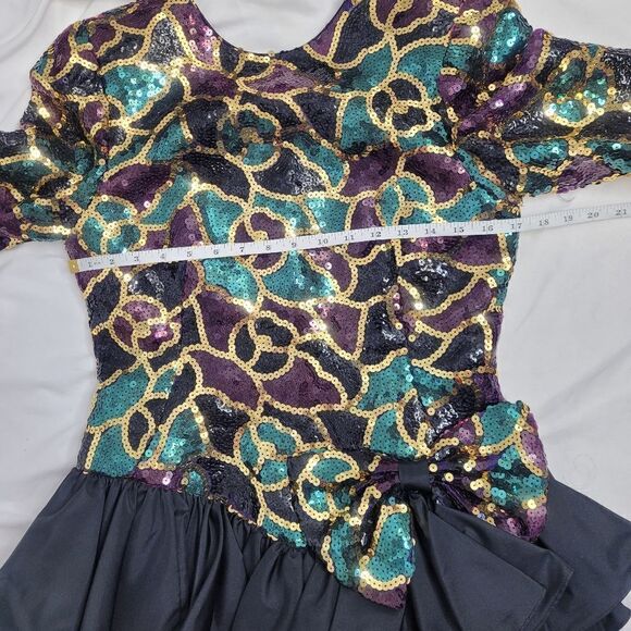 VINTAGE 80s dress Cache sequined long sleeve formal party cocktail S - Picture 12 of 14